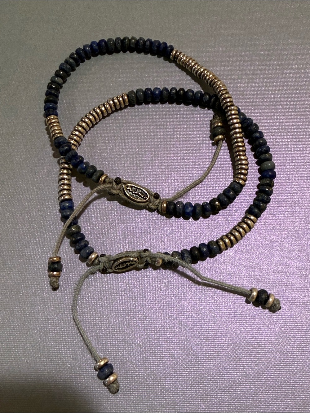 BRACELET | BLUE STONE 925 STERLING SILVER Beaded Bracelet Set